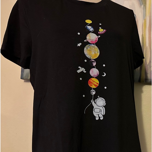 NWOT L tee black cosmic scene - Picture 1 of 3